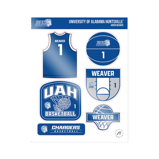 UAH - NCAA Men's Basketball : Aiden Weaver - Sticker Sheet-0