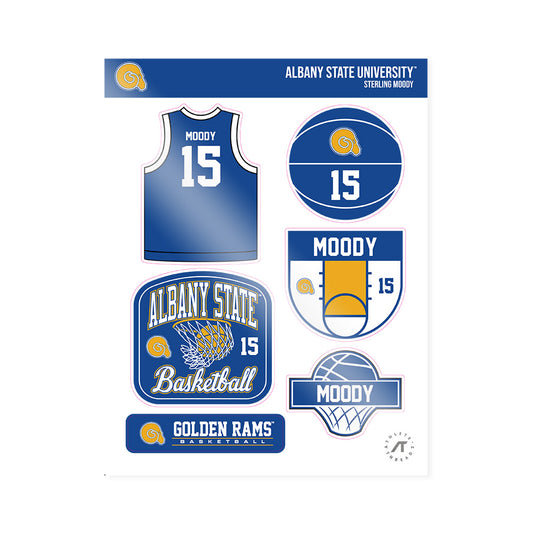 Albany State - NCAA Men's Basketball : Sterling Moody - Sticker Sheet-0
