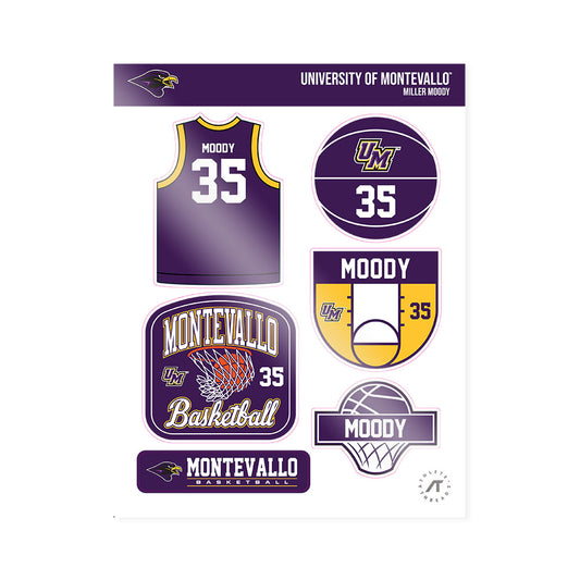 Montevallo - NCAA Men's Basketball : Miller Moody - Sticker Sheet-0