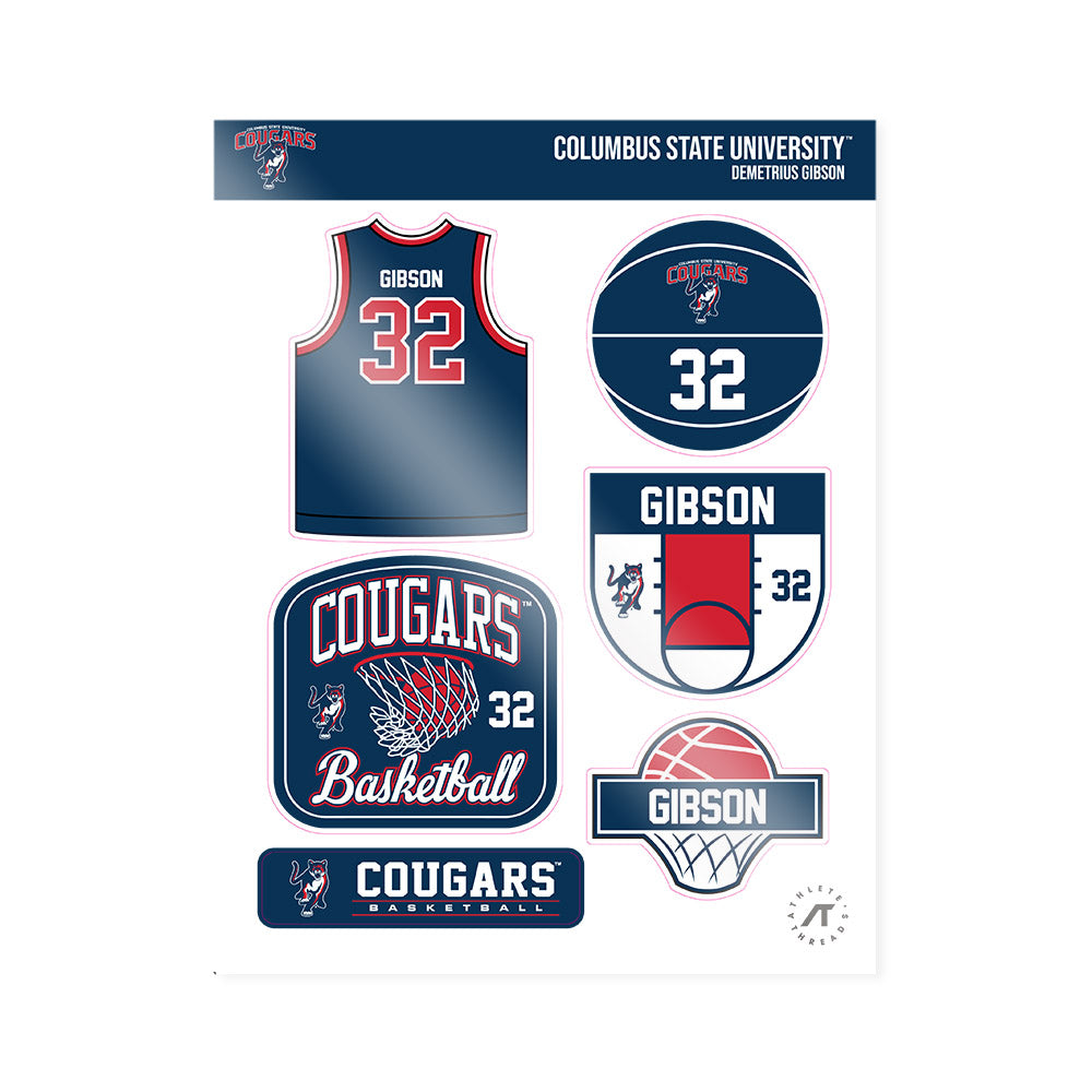 Columbus State - NCAA Men's Basketball : Demetrius Gibson - Sticker Sheet-0