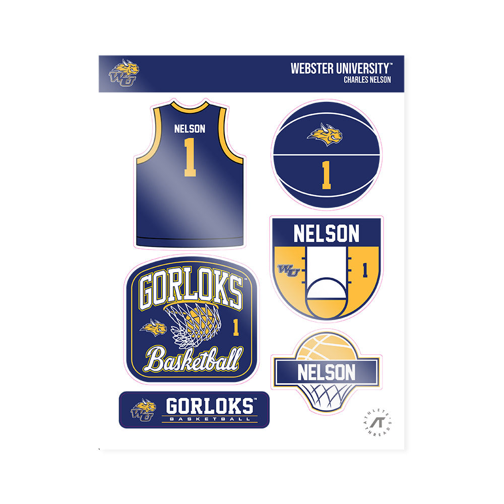 Webster - NCAA Men's Basketball : Charles Nelson - Sticker Sheet-0