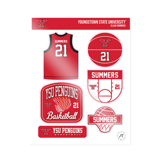 Youngstown State - NCAA Men's Basketball : Elijah Summers - Sticker Sheet-0