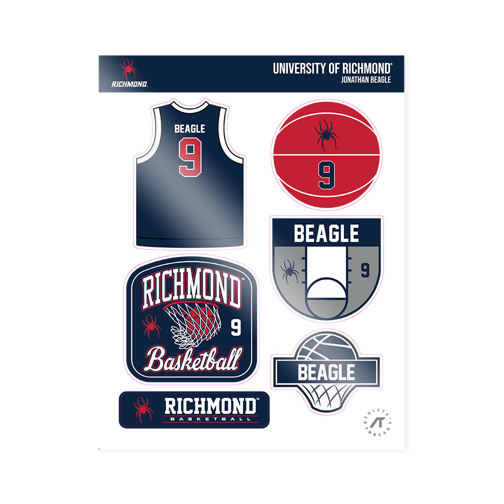 Richmond - NCAA Men's Basketball : Jonathan Beagle - Sticker Sheet-0