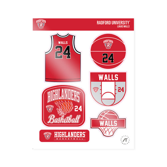 Radford - NCAA Men's Basketball : Lukas Walls - Sticker Sheet-0