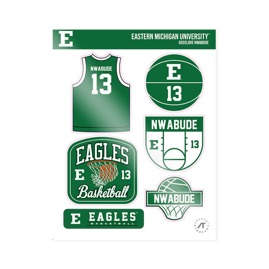 EMich - NCAA Men's Basketball : Godslove Nwabude - Sticker Sheet-0