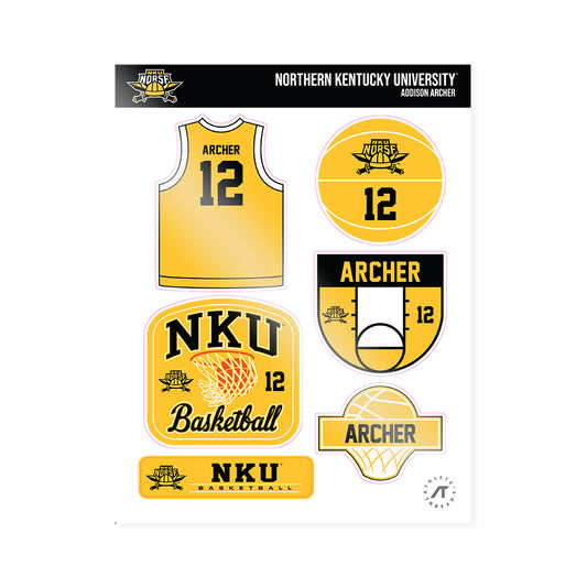 NKU - NCAA Men's Basketball : Addison Archer - Sticker Sheet-0