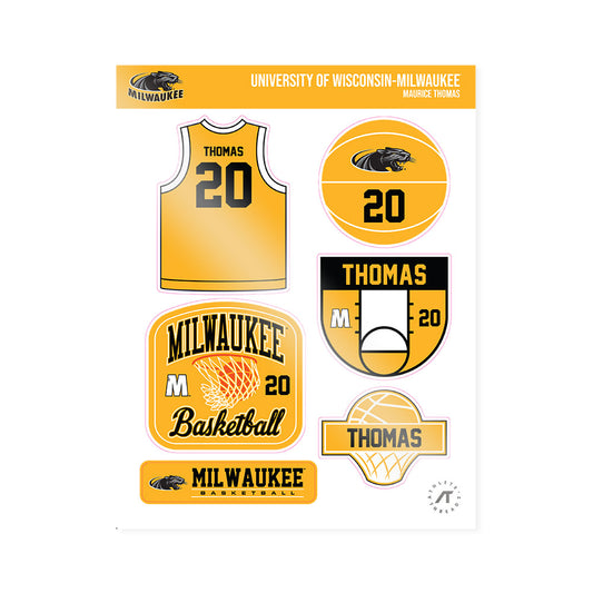 UW Milwaukee - NCAA Men's Basketball : Maurice Thomas - Sticker Sheet-0