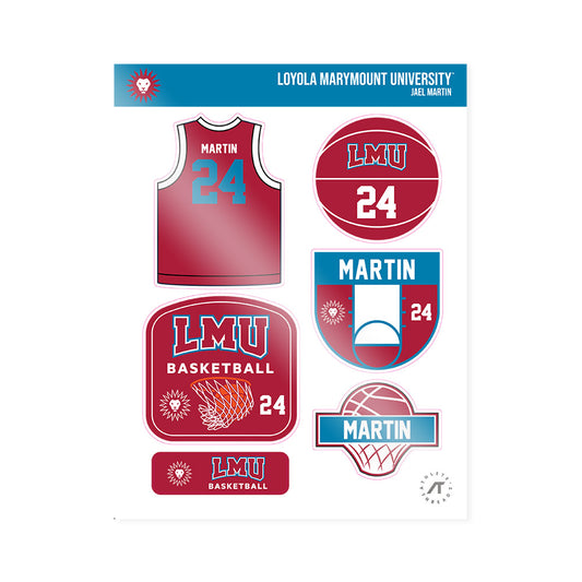 LMU - NCAA Men's Basketball : Jael Martin - Sticker Sheet-0