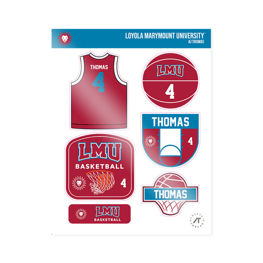 LMU - NCAA Men's Basketball : Aj Thomas - Sticker Sheet-0