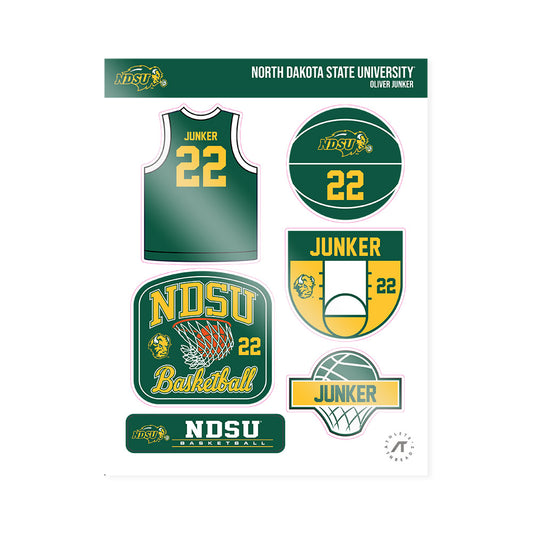 NDSU - NCAA Men's Basketball : Oliver Junker - Sticker Sheet-0