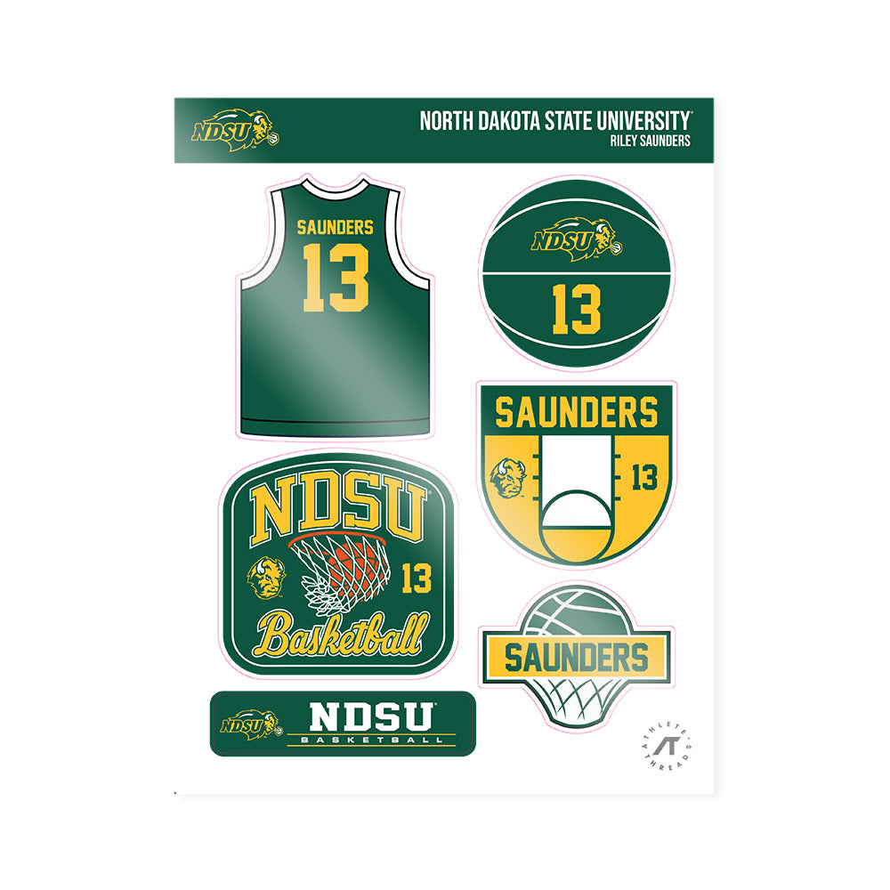 NDSU - NCAA Men's Basketball : Riley Saunders - Sticker Sheet-0