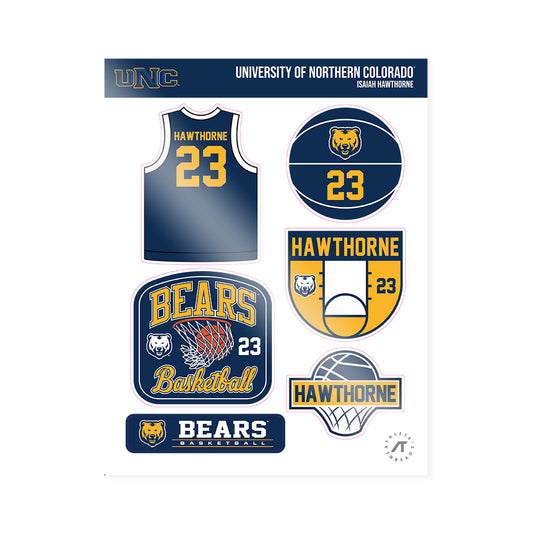 UNCO - NCAA Men's Basketball : Isaiah Hawthorne - Sticker Sheet-0