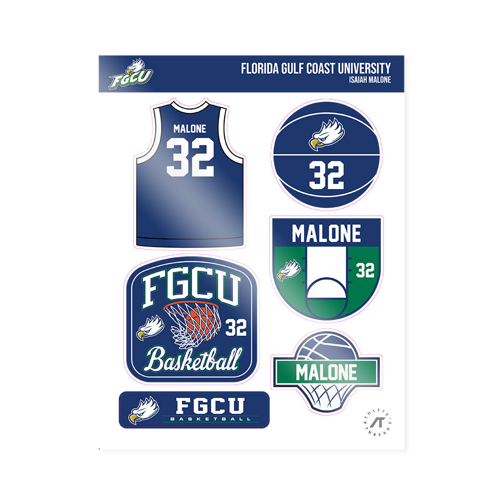 FGCU - NCAA Men's Basketball : Isaiah Malone - Sticker Sheet-0