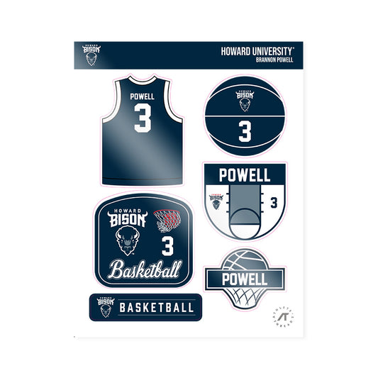 Howard - NCAA Men's Basketball : Brannon Powell - Sticker Sheet-0