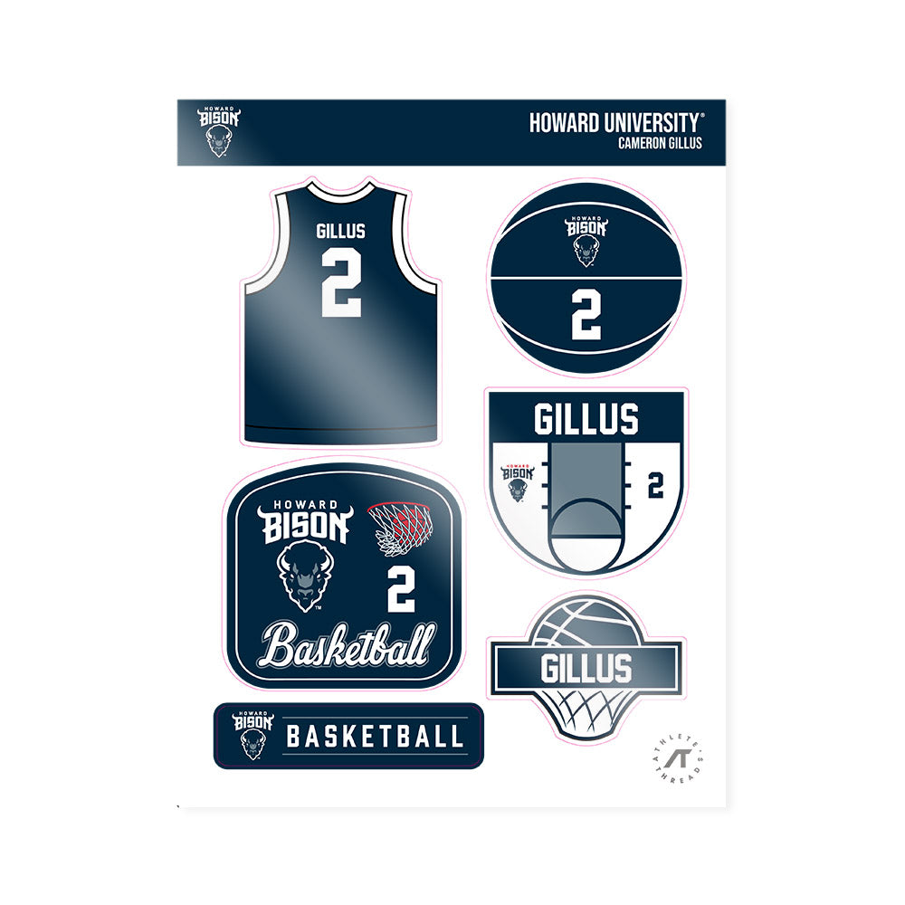 Howard - NCAA Men's Basketball : Cameron Gillus - Sticker Sheet-0