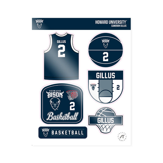 Howard - NCAA Men's Basketball : Cameron Gillus - Sticker Sheet-0