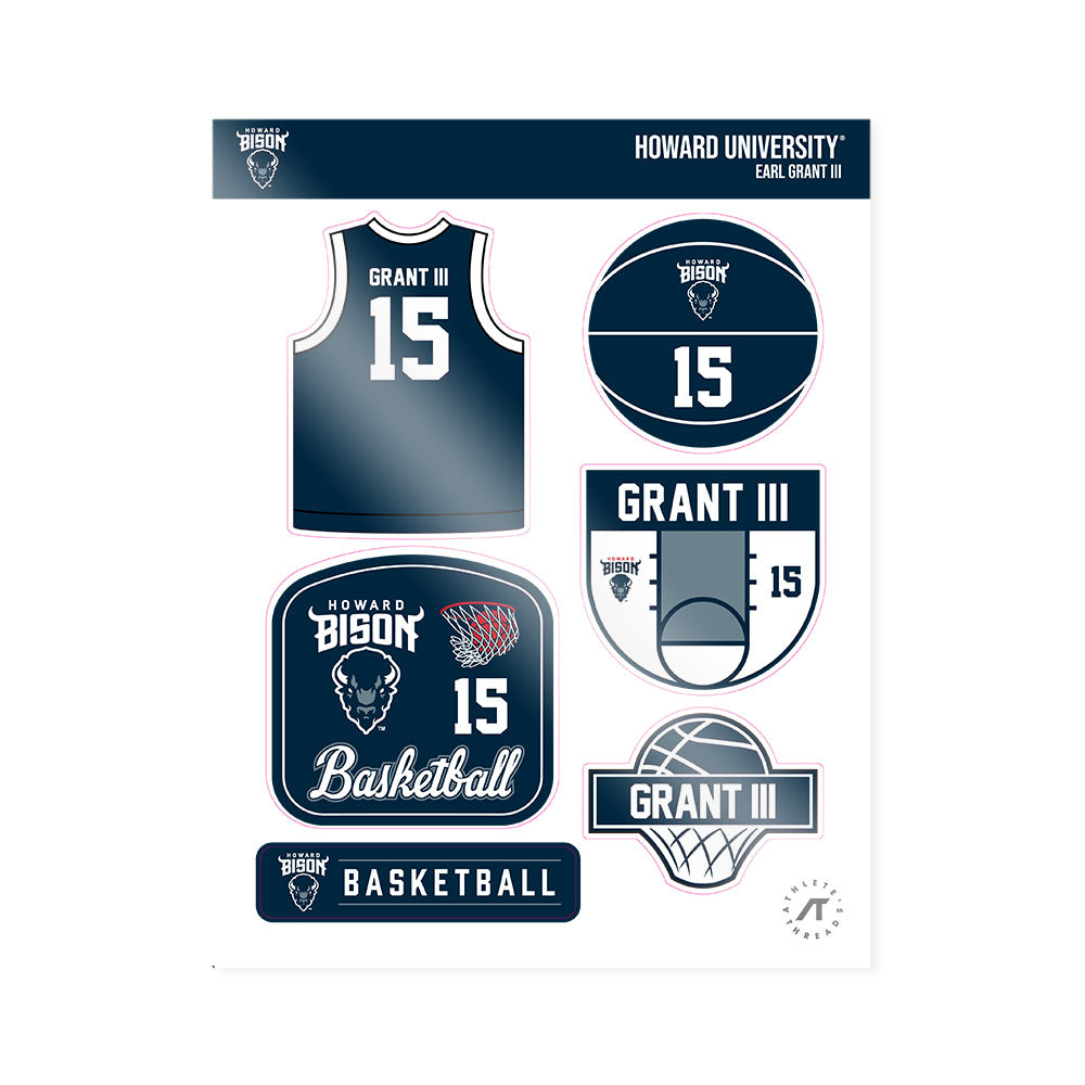 Howard - NCAA Men's Basketball : Earl Grant III - Sticker Sheet-0