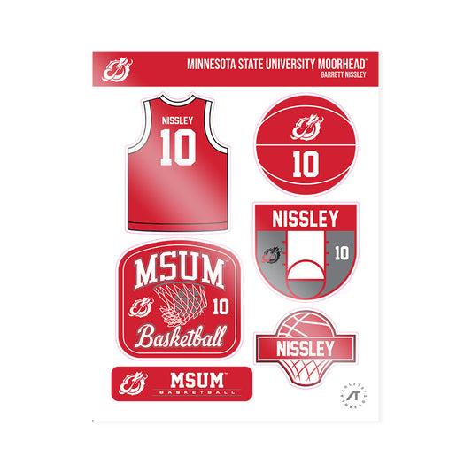 MSUM - NCAA Men's Basketball : Garrett Nissley - Sticker Sheet-0