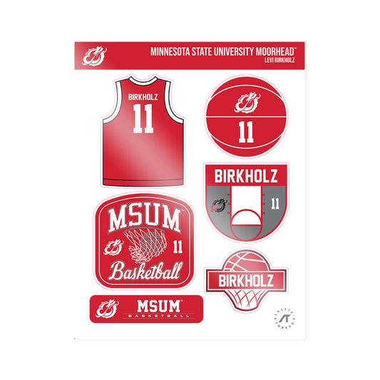 MSUM - NCAA Men's Basketball : Levi Birkholz - Sticker Sheet-0