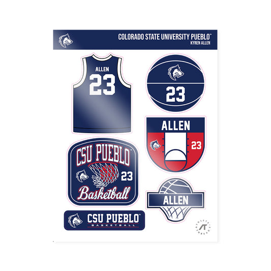 CSU Pueblo - NCAA Men's Basketball : Kyren Allen - Sticker Sheet-0