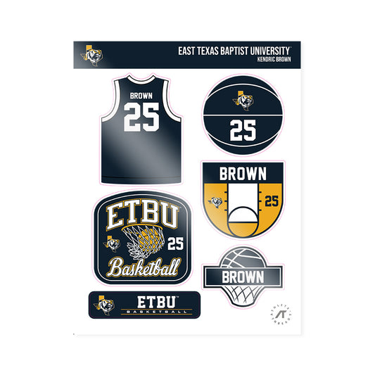 ETBU - NCAA Men's Basketball : Kendric Brown - Sticker Sheet-0