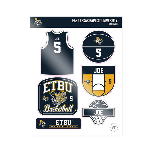 ETBU - NCAA Men's Basketball : Joshua Joe - Sticker Sheet-0