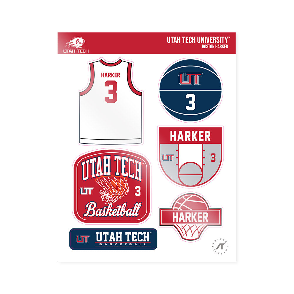 Utah Tech - NCAA Men's Basketball : Boston Harker - Sticker Sheet-0