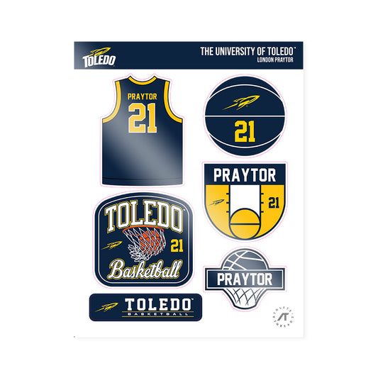 Toledo - NCAA Men's Basketball : London Praytor - Sticker Sheet-0