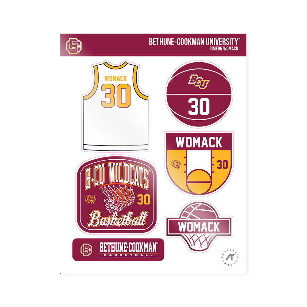 Bethune - NCAA Men's Basketball : Simeon Womack - Sticker Sheet-0