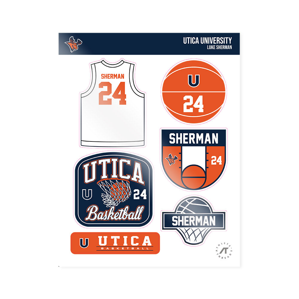 Utica - NCAA Men's Basketball : Luke Sherman - Sticker Sheet-0