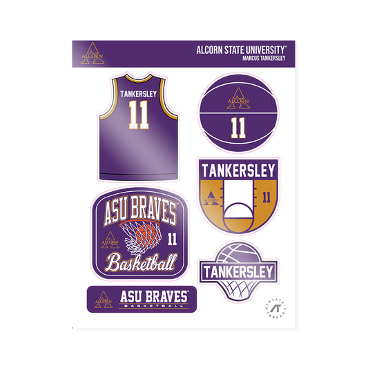 Alcorn - NCAA Men's Basketball : Marcus Tankersley - Sticker Sheet-0