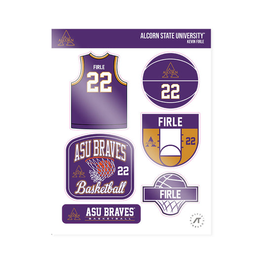 Alcorn - NCAA Men's Basketball : Kevin Firle - Sticker Sheet-0