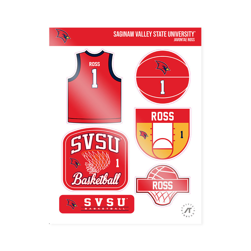 Saginaw Valley - NCAA Men's Basketball : Javontae Ross - Sticker Sheet-0