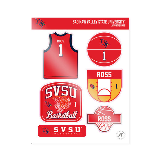 Saginaw Valley - NCAA Men's Basketball : Javontae Ross - Sticker Sheet-0