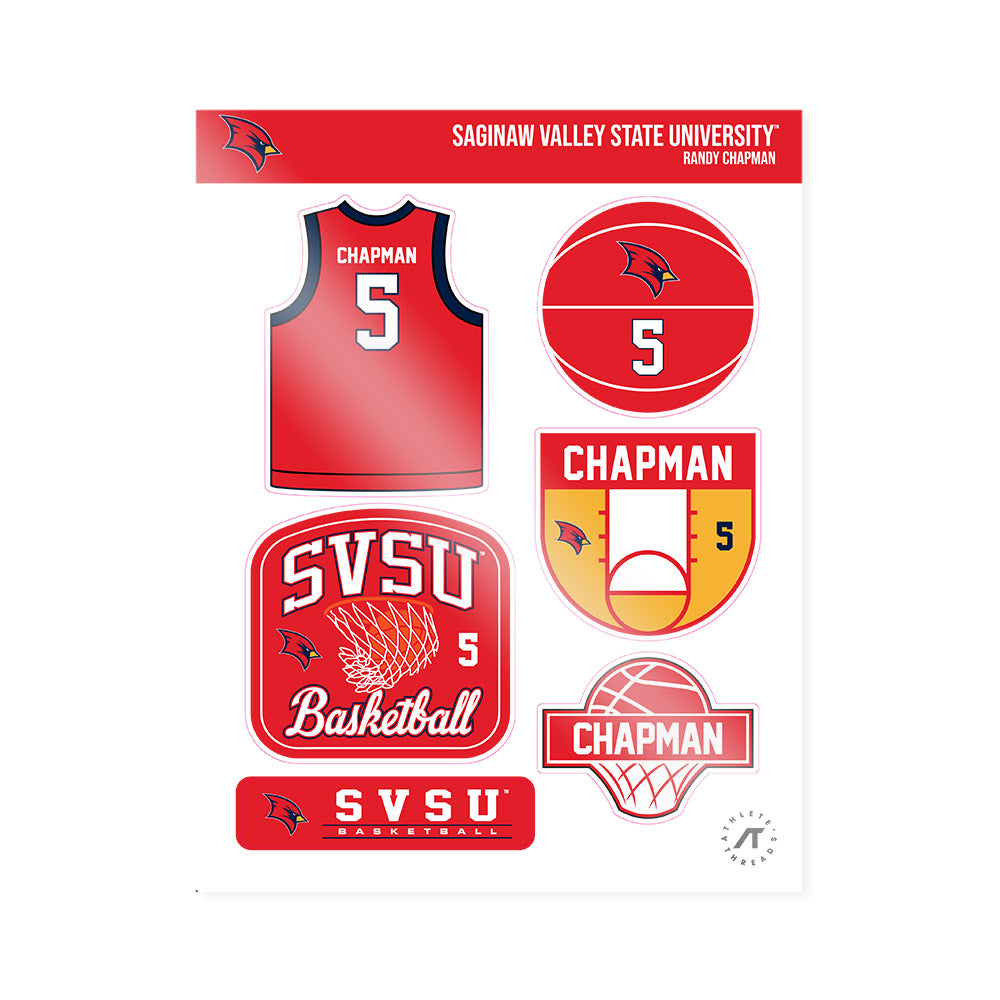 Saginaw Valley - NCAA Men's Basketball : Randy Chapman - Sticker Sheet-0