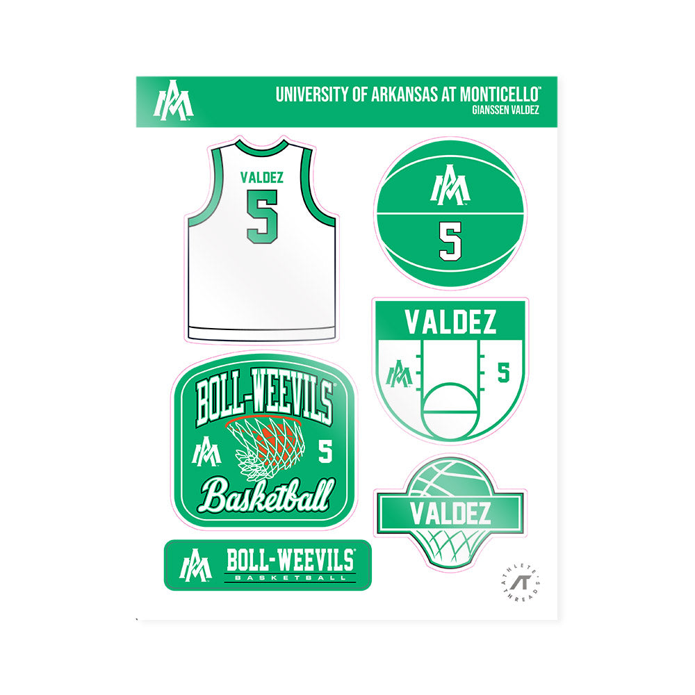 UAM - NCAA Men's Basketball : Gianssen Valdez - Sticker Sheet-0