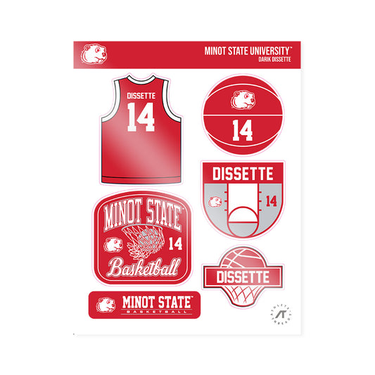 Minot State - NCAA Men's Basketball : Darik Dissette - Sticker Sheet-0