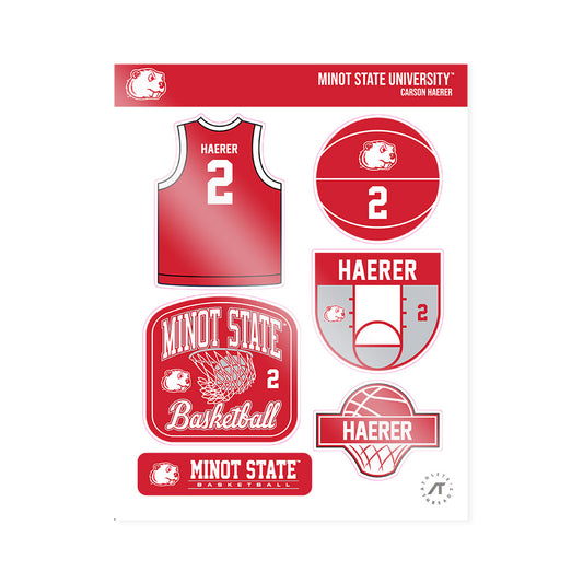 Minot State - NCAA Men's Basketball : Carson Haerer - Sticker Sheet-0
