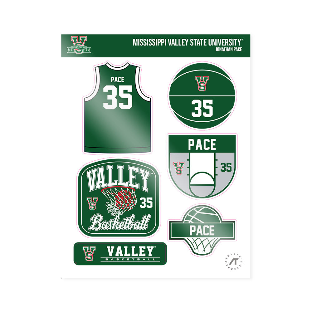 MVSU - NCAA Men's Basketball : Jonathan Pace - Sticker Sheet-0