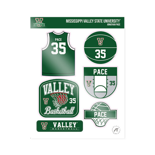MVSU - NCAA Men's Basketball : Jonathan Pace - Sticker Sheet-0