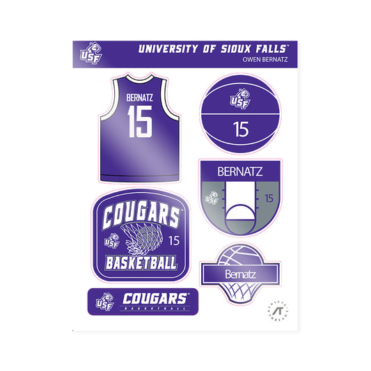 Sioux Falls - NCAA Men's Basketball : Owen Bernatz - Sticker Sheet-0