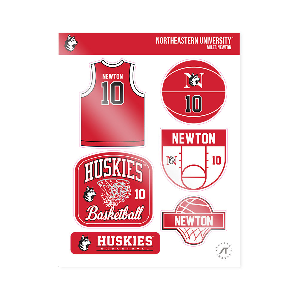 Northeastern - NCAA Men's Basketball : Miles Newton - Sticker Sheet-0