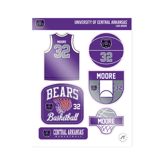Central Arkansas - NCAA Men's Basketball : Luke Moore - Sticker Sheet-0