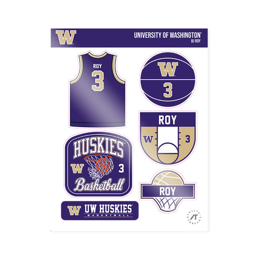 Washington - NCAA Men's Basketball : BJ Roy - Sticker Sheet-0
