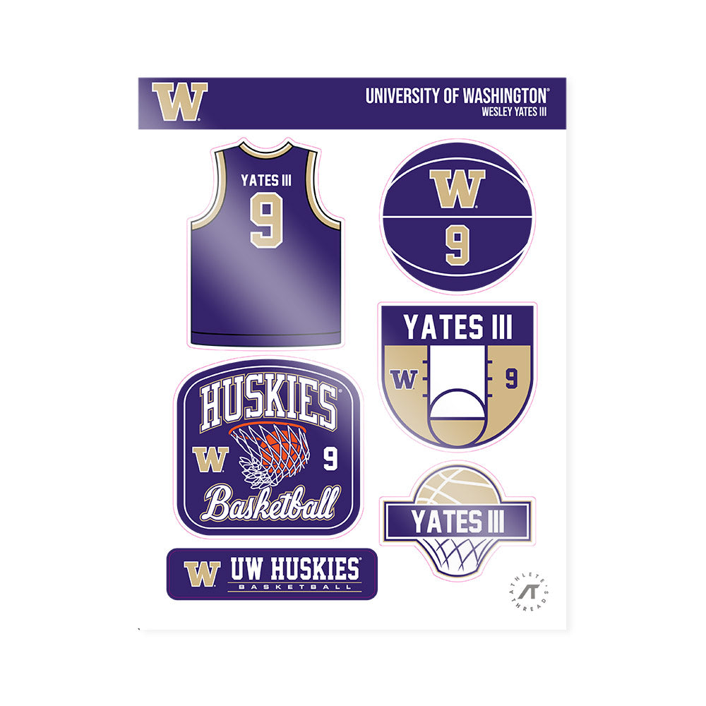 Washington - NCAA Men's Basketball : Wesley Yates III - Sticker Sheet-0