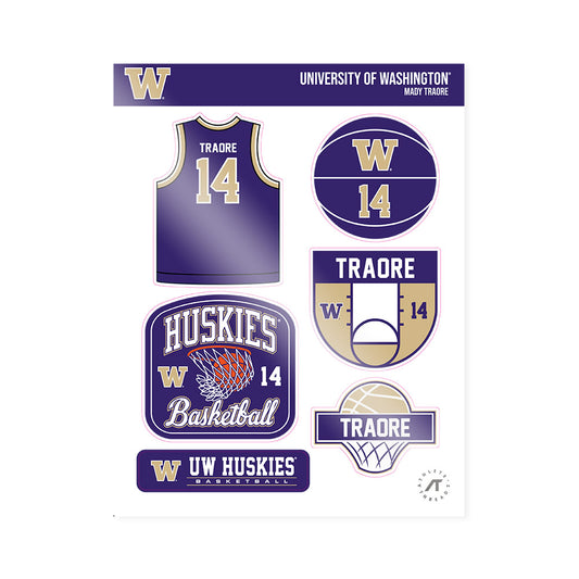 Washington - NCAA Men's Basketball : Mady Traore - Sticker Sheet-0