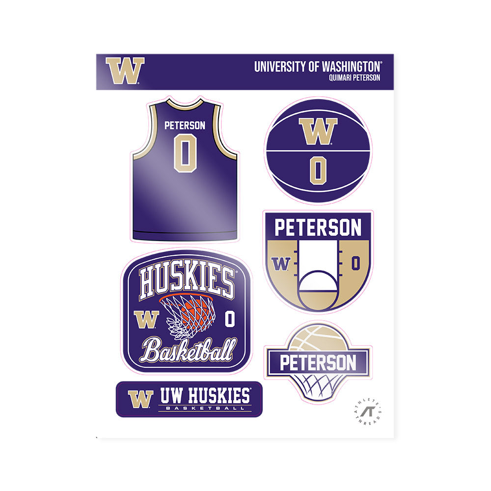 Washington - NCAA Men's Basketball : Quimari Peterson - Sticker Sheet-0