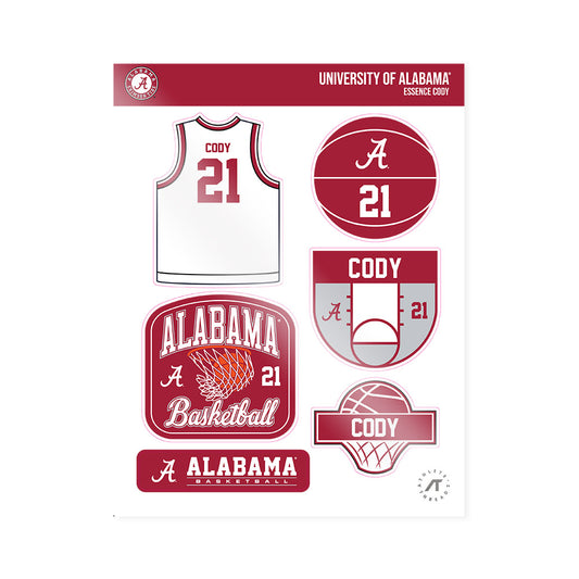 Alabama - NCAA Women's Basketball : Essence Cody - Sticker Sheet-0