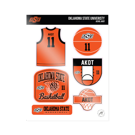 Oklahoma State - NCAA Women's Basketball : Achol Akot - Sticker Sheet-0