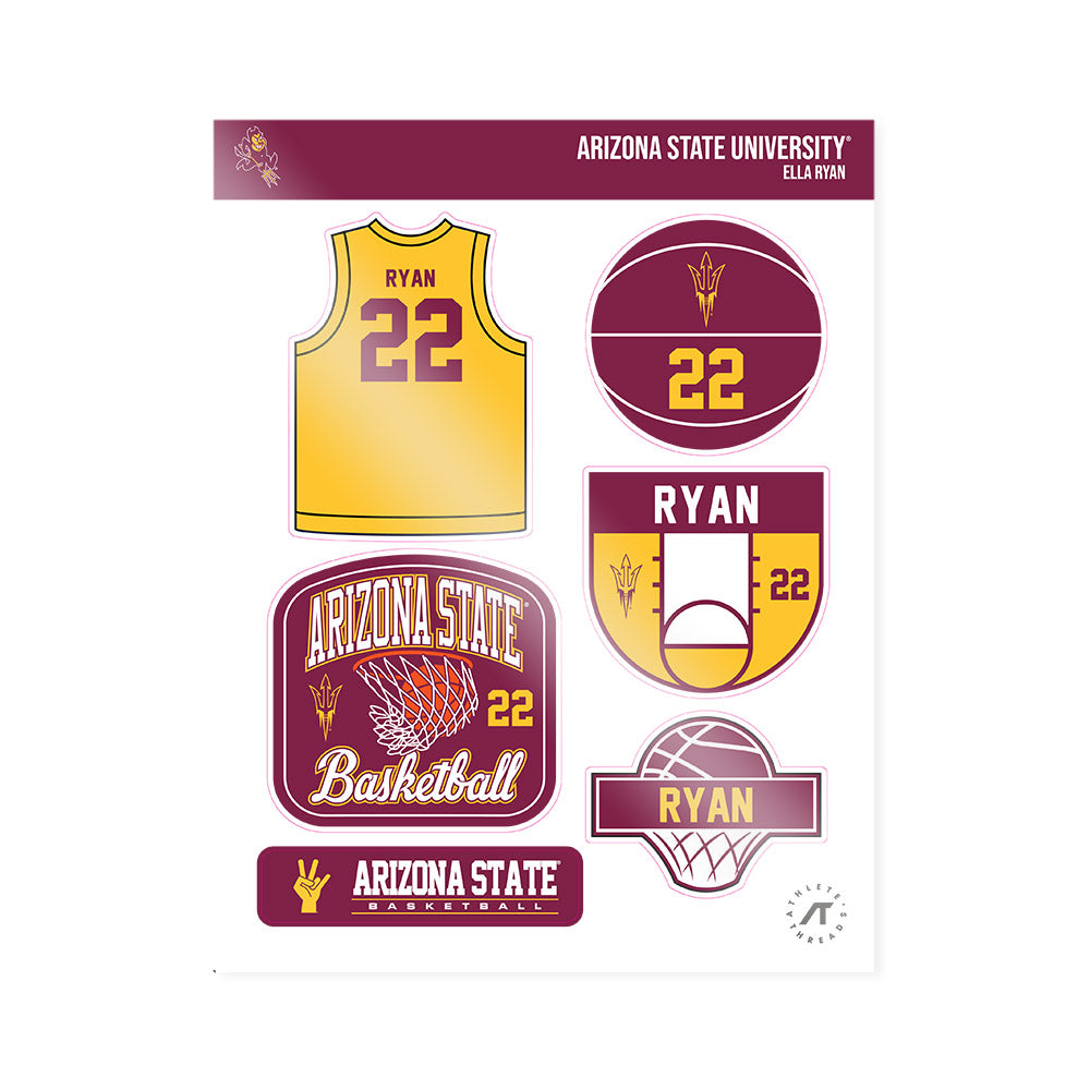 Arizona State - NCAA Women's Basketball : Ella Ryan - Sticker Sheet-0